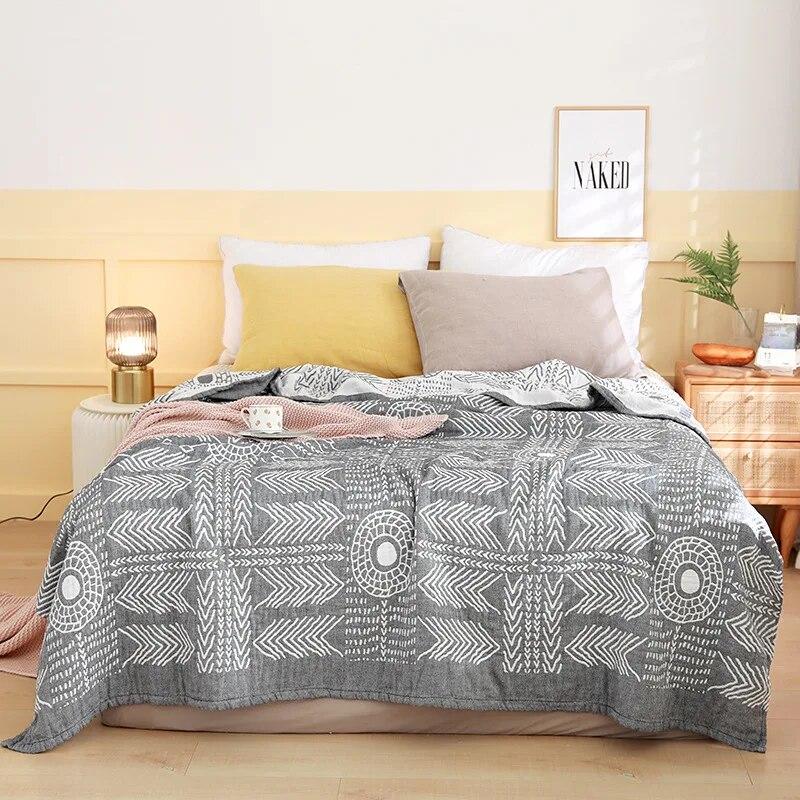 Plaid Blanket for Bed Double Queen King Bedspread Gauze Summer Thin Towel Quilt Coverlet Autumn Winter Sheet Bed Sofa Cover