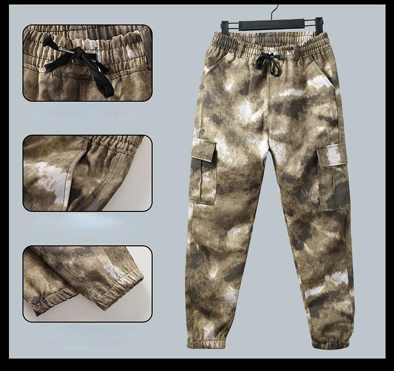 Herrenbekleidung Zweiteiliges Set Training Zweiteiliges Sweatshirt Cargohose Herrenbekleidung Schwere Jacken Arbeitskleidung Camouflage-Anzug