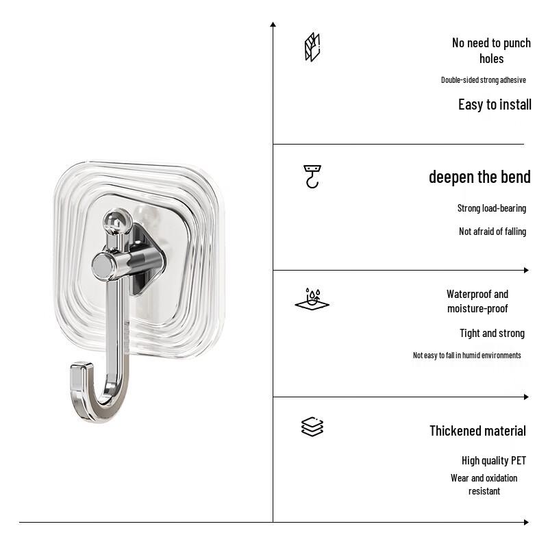 Punch-Free Strong Adhesive Wall Hooks