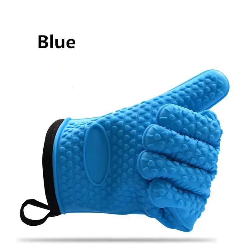 

1 пара (2 куска) Силиконовые перчатки для барбекю, термостойкие прихватки для духовки, нескользящие прихватки, внутренний защитный хлопковый слой белый