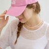 Slowlolli Lettering Print Ball Cap - Pink