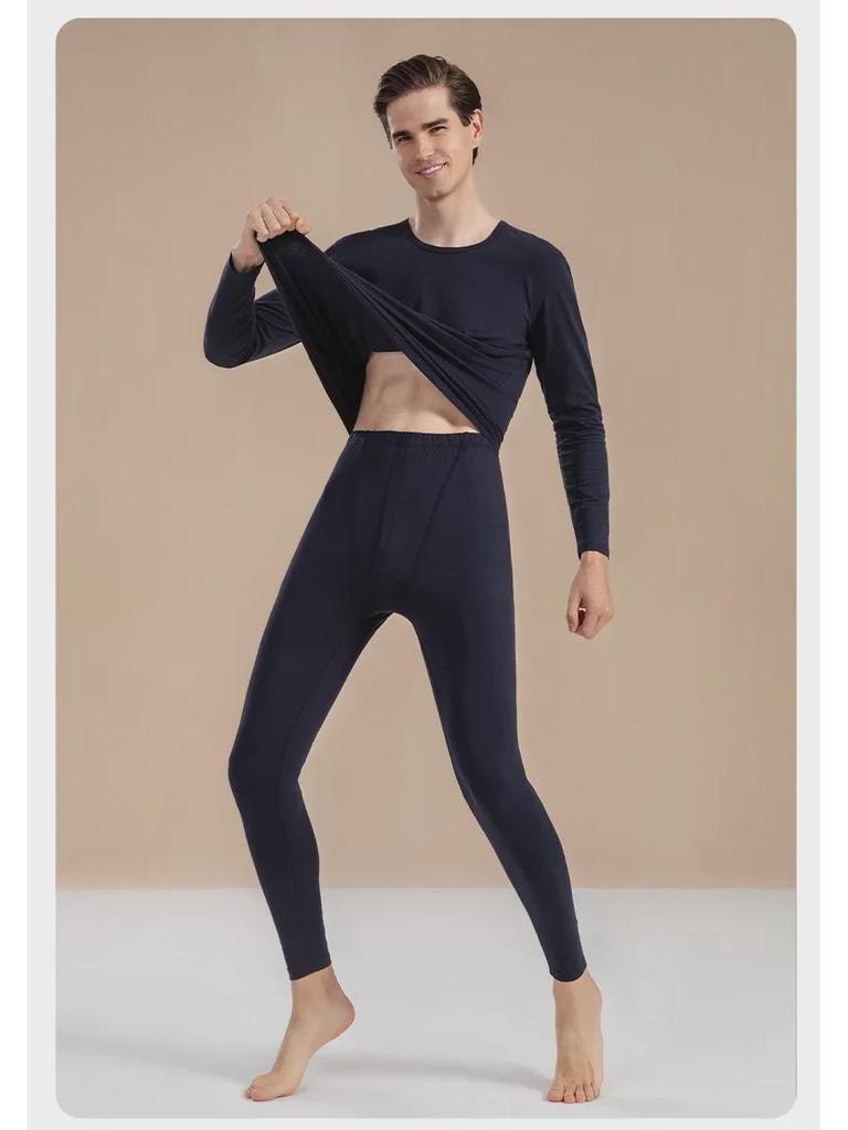 Men's Cotton Thermal Underwear Set: Autumn Base Layer Sweater and Trousers
