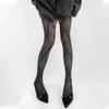 Retro Floral Jacquard Fishnet Stockings, Y2K Black Anti-Snag Stockings for Women