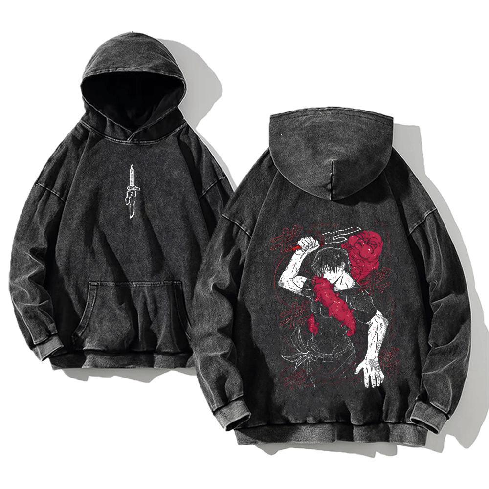 Jujutsu Kaisen Retro mazgāts kokvilnas hūdijs