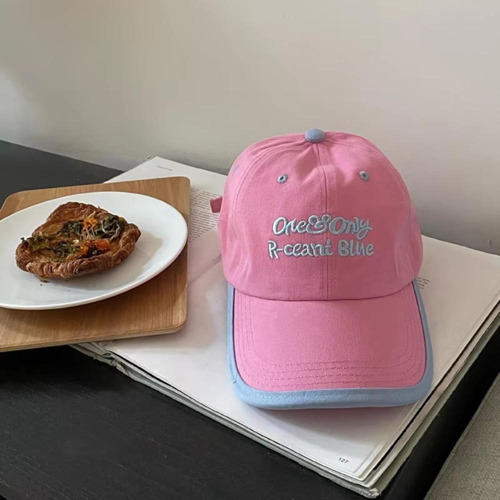 Letter Embroidered Embroidery Letter Cap Adjustable Sunscreen Hat Wave Point Baseball Cap Female