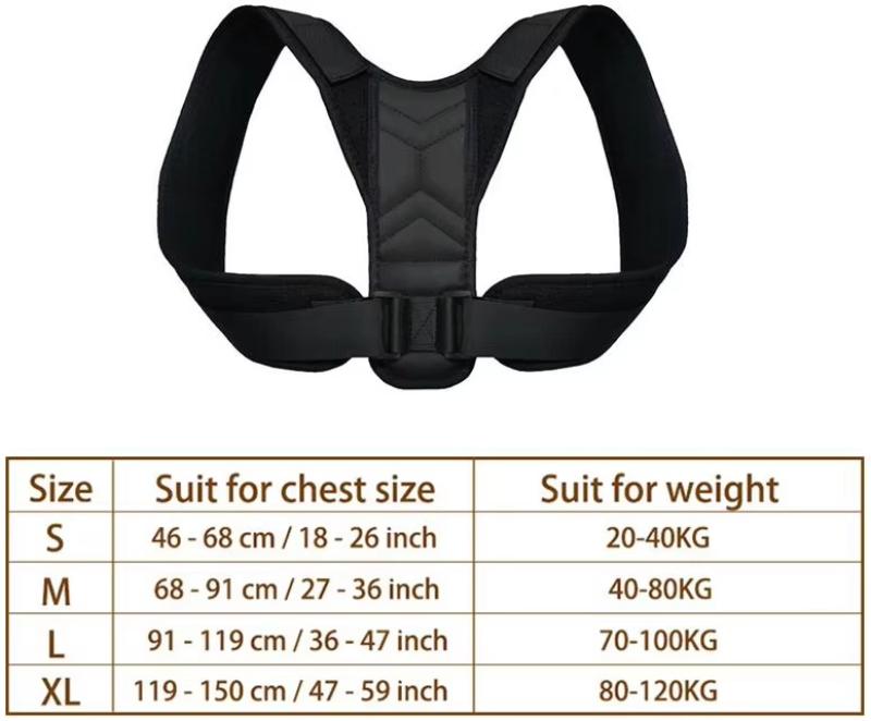 

osture Corrector Unisex Adjustable For Clavicle Spine Support Belt Reshape Your Body Home Office Sport Upper Back Neck Brace L чёрный