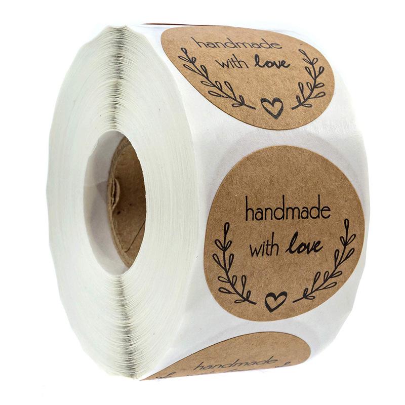 

Наклейки со штрихкодом «Спасибо» из коровьей кожи: Круглые самоклеящиеся этикетки ручной работы для кастомизации выпечки