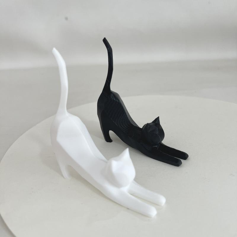 1Pcs Handcrafted Cat Pet Sculpture Cute Cat Desktop Decoration 3D Printed Simulation Ornament For Party Home
