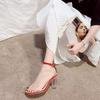 20 Summer New Women's Transparent Sandals Crystal Hundred, with Thick Heel Casual Sandals Women's High Heel Women's Shoes