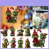 Grinch Robó la Navidad Patrón de Cachorro Verde Colgante Acrílico Accesorio de Decoración Navideña Para Decoración de Vehículos Festivos