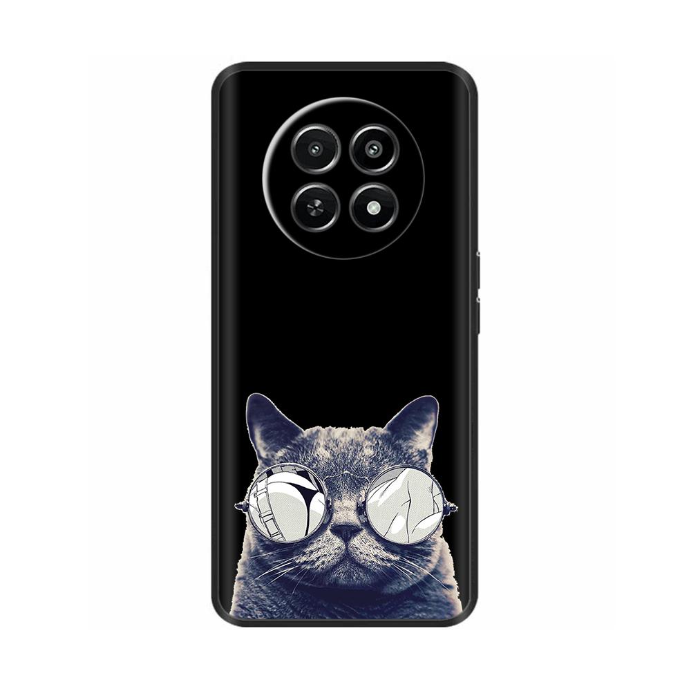 Für Realme 12 5G 12X Handyhülle Cover Blumen Aufdruck Weiches Schwarzes TPU Fundas Für Realme12 12 X Bumper Schale Para Coque Etui Capas