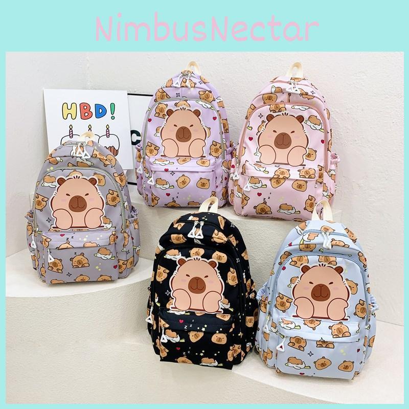 Spacious Lightweight And Kids Backpack With Capybara Design Perfect For School Days