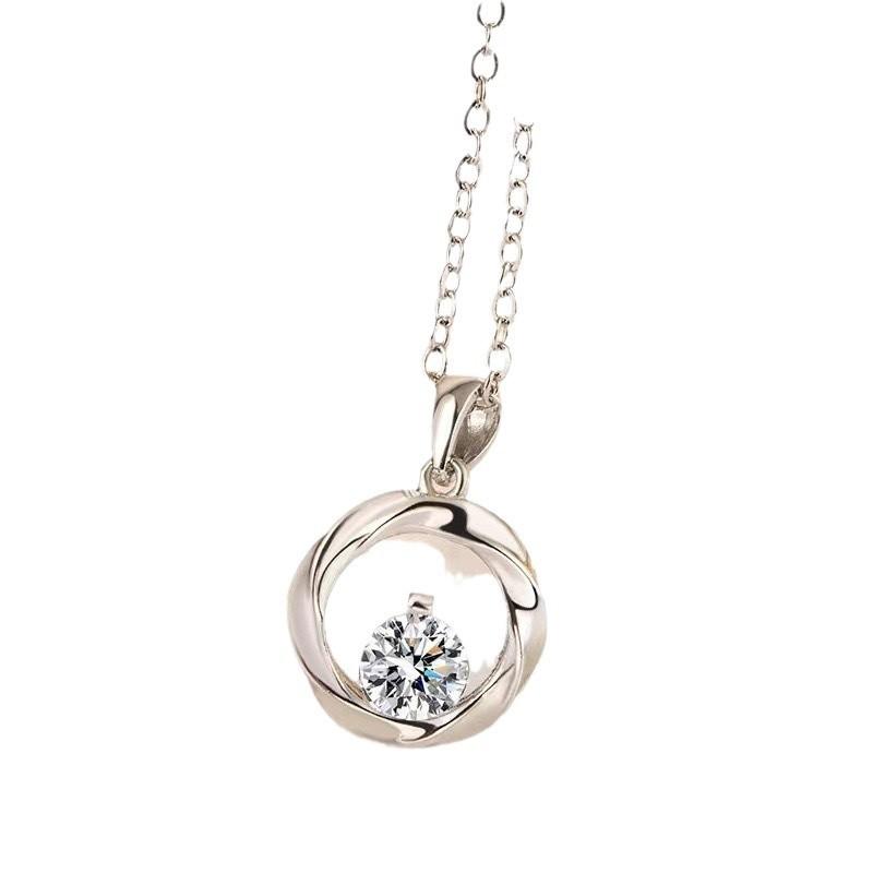 Mobius Zircon Necklace Women'S Fashion Light Luxury Niche Design Sense Ring Pendant Exquisite Jewelry Premium Durable