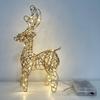 3D Christmas Reindeer Decoration Battery Operated Prelit Iron Reindeer with 30 LED Lights Outdoor Indoor Lighted Standing Deer for Garden Yard Lawn