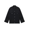 WE11DONE Loose Fit Drop Shoulder Distressed Denim Jacket Unisex Jackets Black WD-DJ0-24-326-U-BK