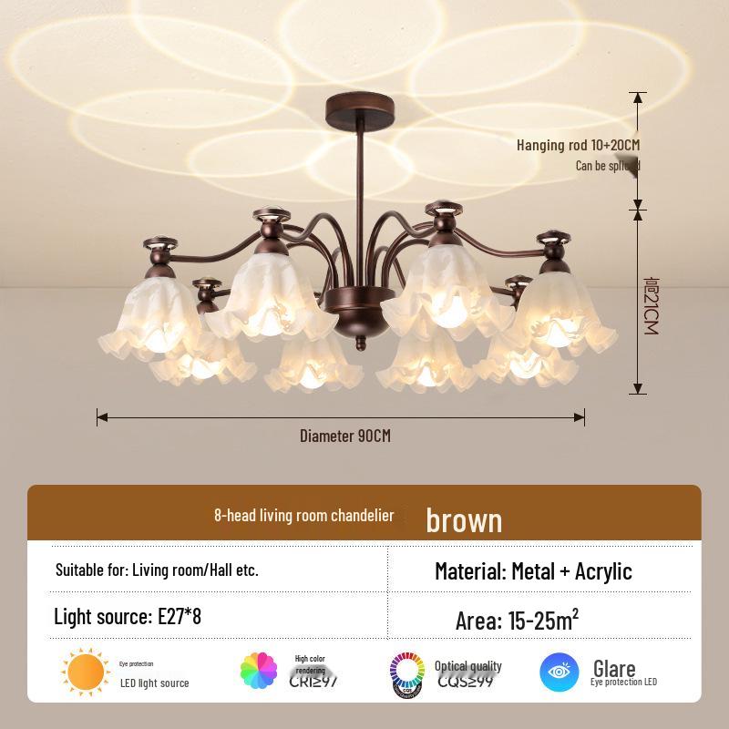 2026 Retro Mid-Century Chandelier: American Countryside Style for Living Room, Bedroom, Dining Room, or Hall