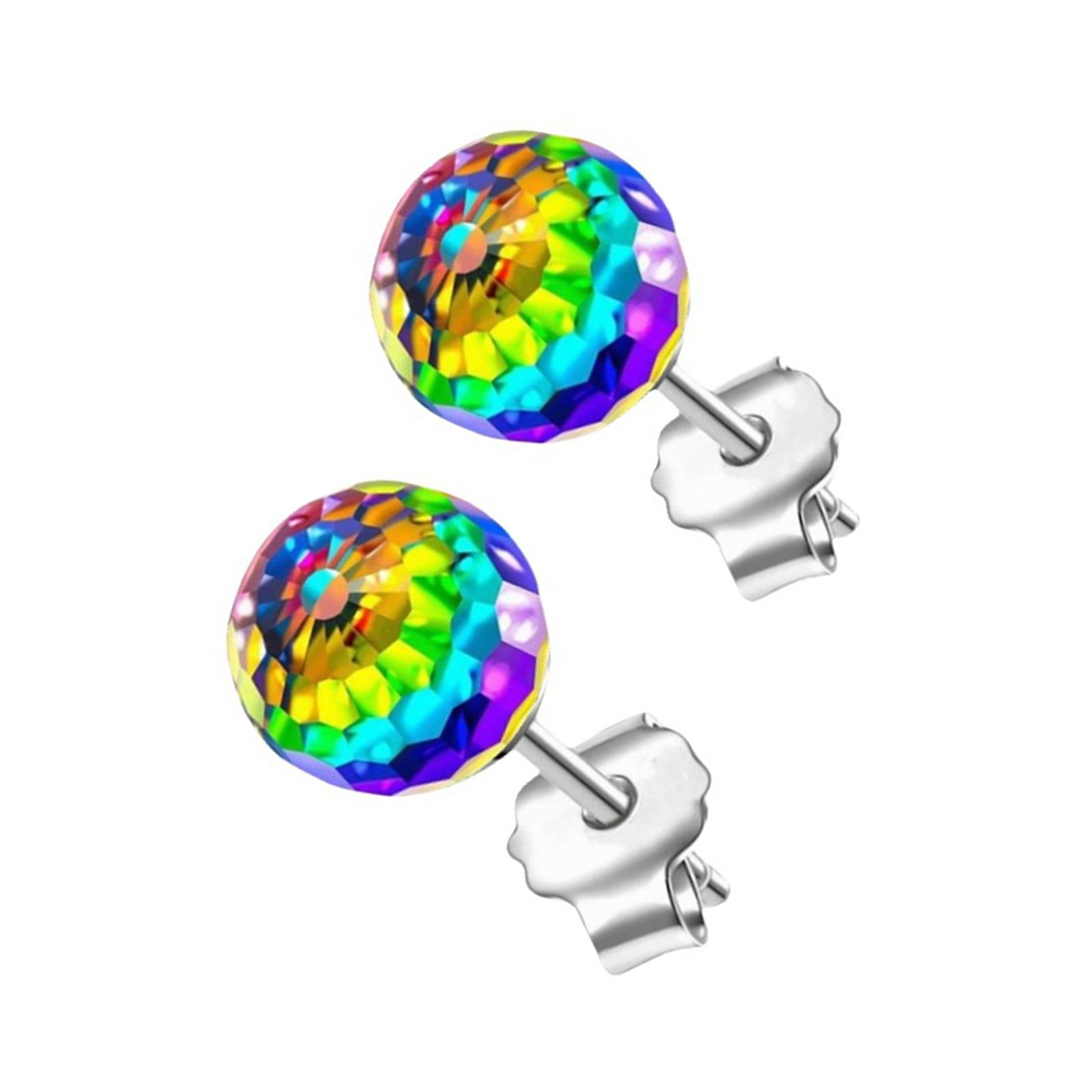 

Стильные серьги с хрустальными шарами, элегантные разноцветные кубические цирконии, украшения для ушей, аксессуары для модных женщин 1 разноцветный