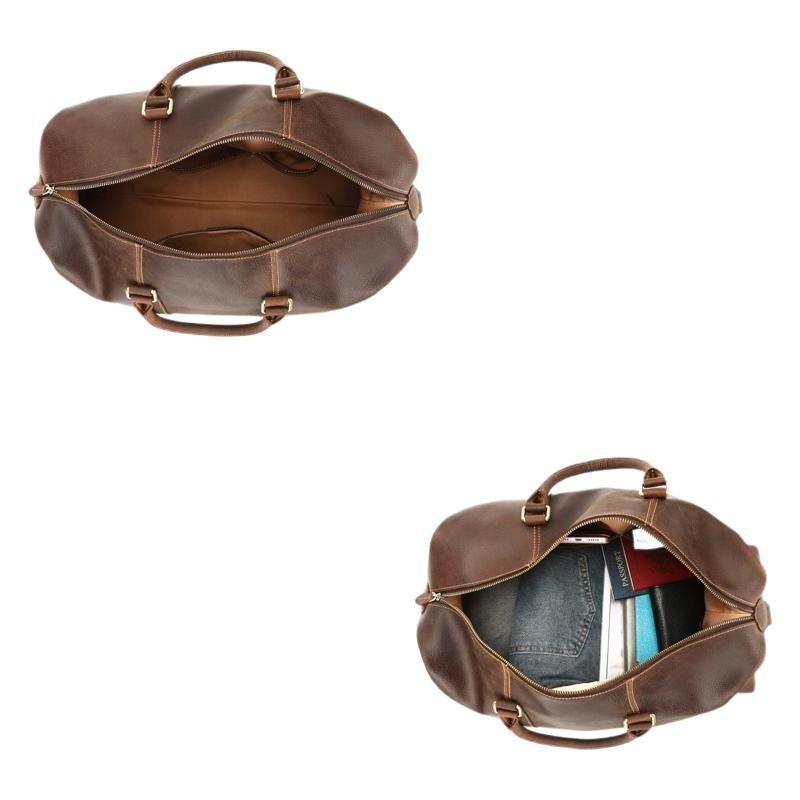 Reisetasche aus echtem Leder Retro Crazy Horse Leder Gepäcktasche Herren Reise Umhängetasche Crossbody Reisetasche