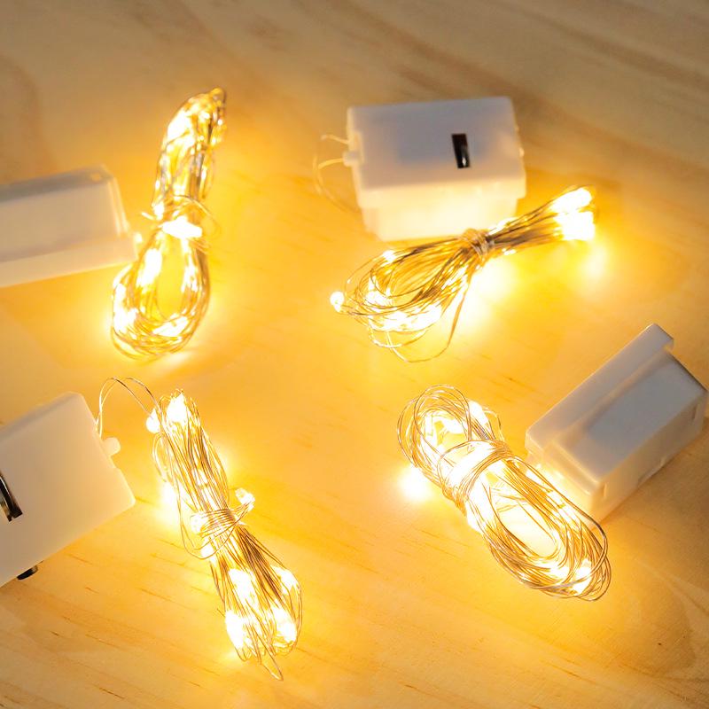 LED Gift Box Cake Bouquet Decoration Colored String Lights with Battery Box - Small & White Box Options Available With Electronic Battery