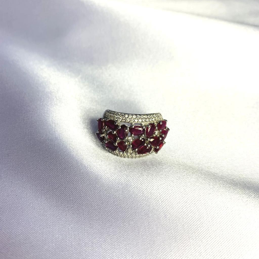 Серебряное кольцо с натуральным рубином 4.443ct (2057758) 6.77 гр. 925 пробы