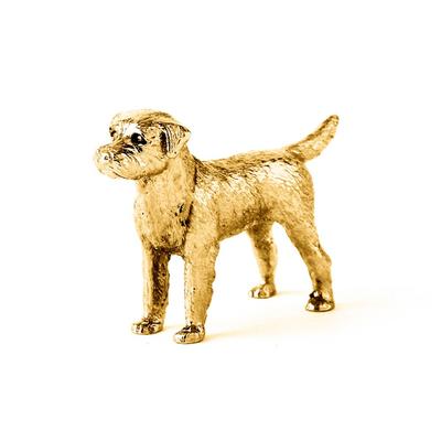 Border Terrier 22ct Gold Plated Made In England Art Dog Figure Collection