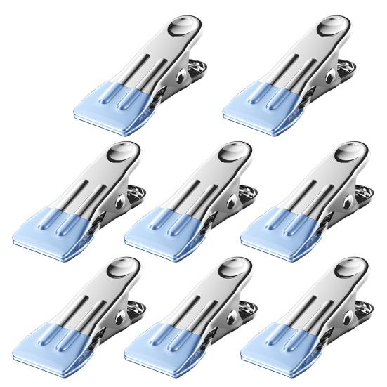 

8 шт. фиксированные прочные полезные бытовые противоскользящие зажимы для сушки одежды с широким горлышком, аксессуары для стирки, зажимы для вешалок для одежды синий
