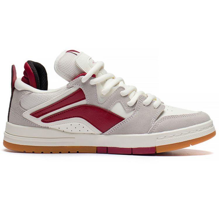 Li Ning Weiwu Pro Comfortable Casual Non-Slip Wear-Resistant Lightweight Low-Top Skate Shoes Women Sneaker Gray Red AECS060-1