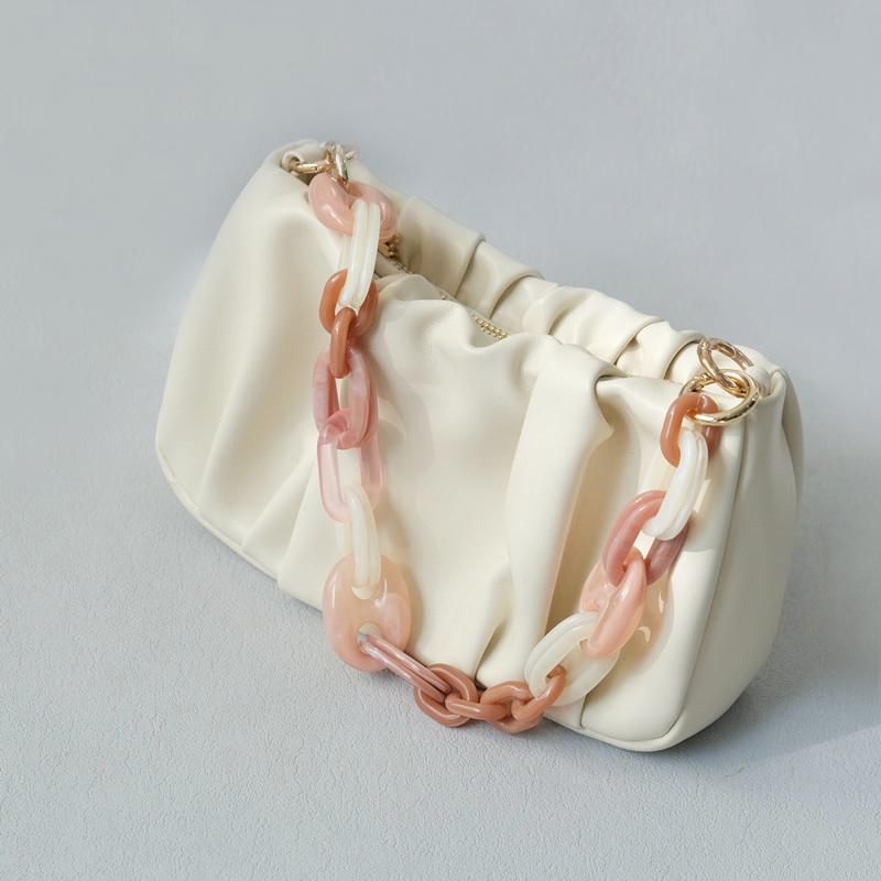 Neue Mode Frau Tasche Zubehör Crossbody Vintage Tasche Kette Acryl Tasche Braun Seil Strap Frauen Handtasche Schulter Griff Ketten