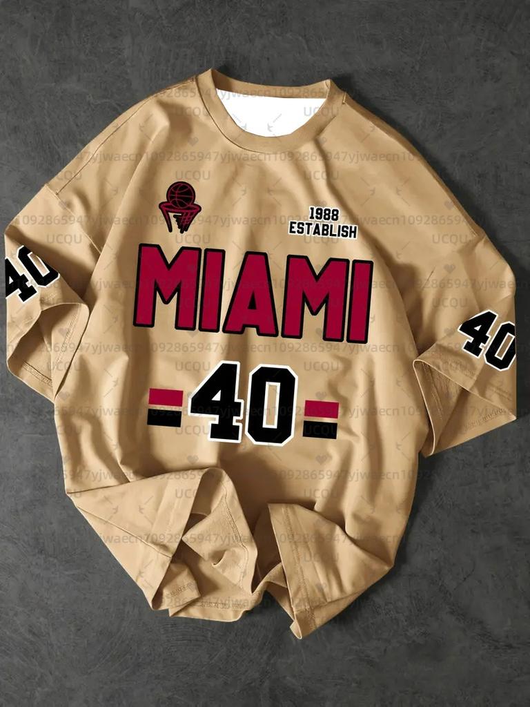 Men's Sports Jersey Miami NO.40 Print Short Sleeve T-Shirt Summer Graphic Tee Jerseys Plus Size Women's Sport T-Shirt Tops