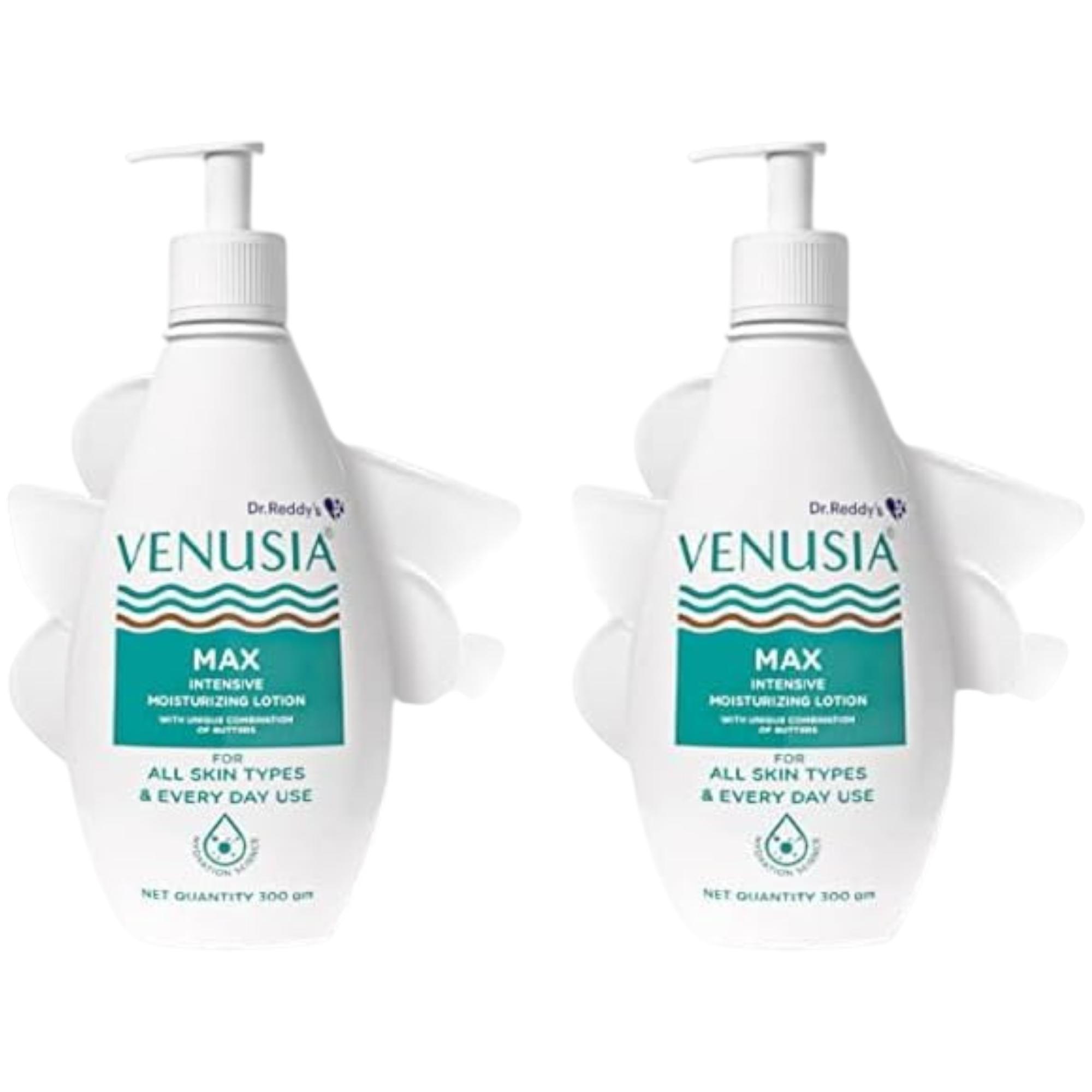 

VENUSIA Max Moisturiser Lotion for Dry Skin Everyday Use Hydrating Body Cream Pack of 2 X 300 g