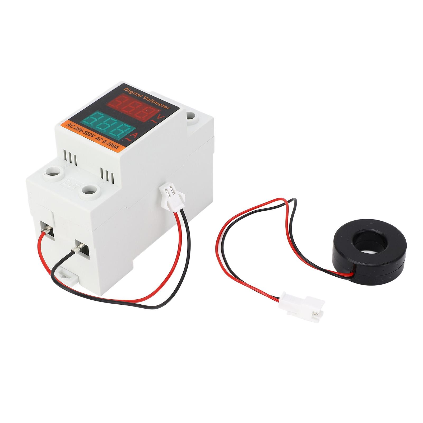 

AC20500V 0100A Voltmeter Ammeter LED Display Rail Type High Accuracy AC Current Voltage Meter