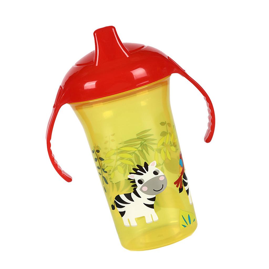 Cartoon Printed Baby Water Cup Nonslip Leak Proof Duckbill Learning Cup Children's Training Cup with Handle 300ml