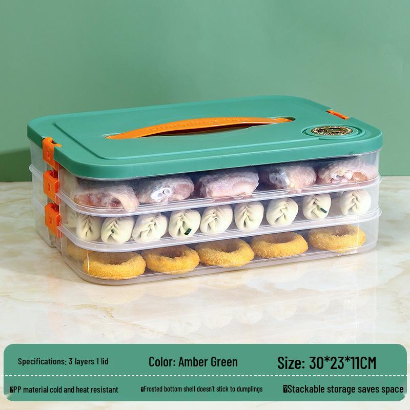 Dumpling Freezer Tray: Portable Multi-Layer Storage Box for Fresh Wontons
