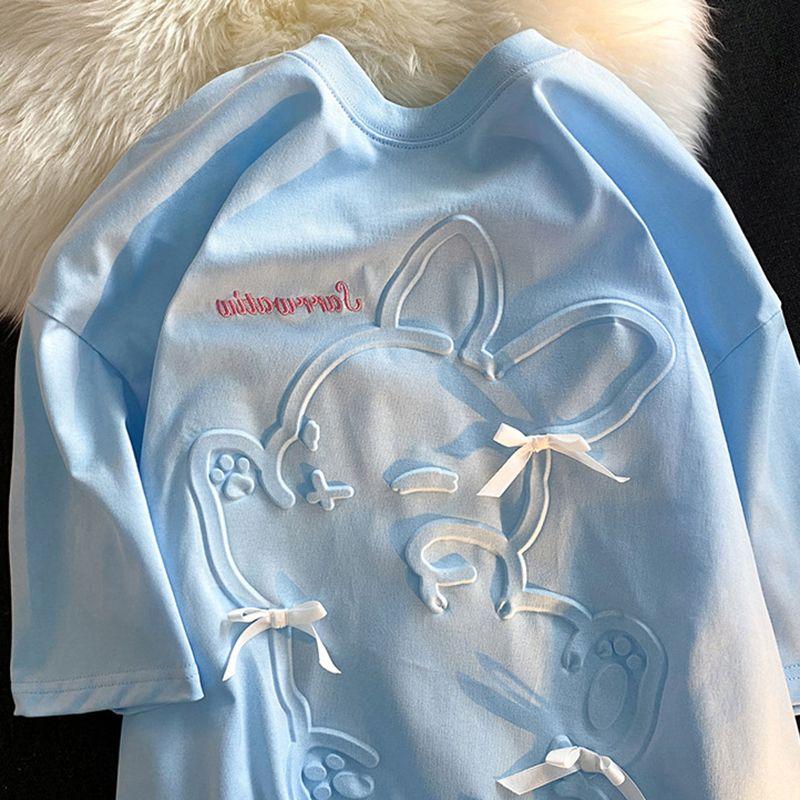 

Women s Solid Color Short Sleeved T-shirt Summer Round Neck Versatile Pullover Tops Loose Cotton Woman s Casual T-shirts XXXL синій