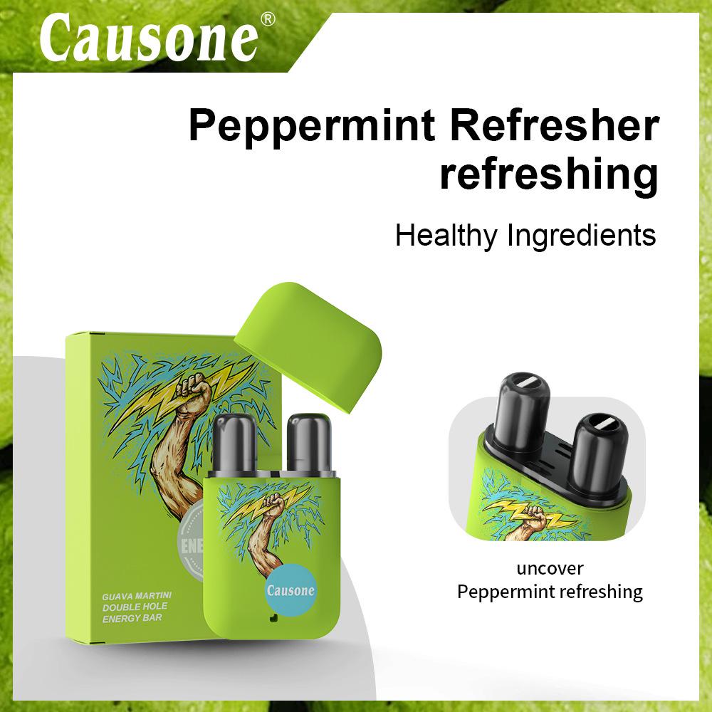 CAUSONE Energy Stick Dual-Hole Nasal Inhaler: Refreshing & Anti-Fatigue Formula In All-English Package