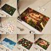 Christmas Door Mat Washable Outdoor Indoor Entrance Carpet Rug Home Decoration Floor Mat for Front Door Hallway Bathroom
