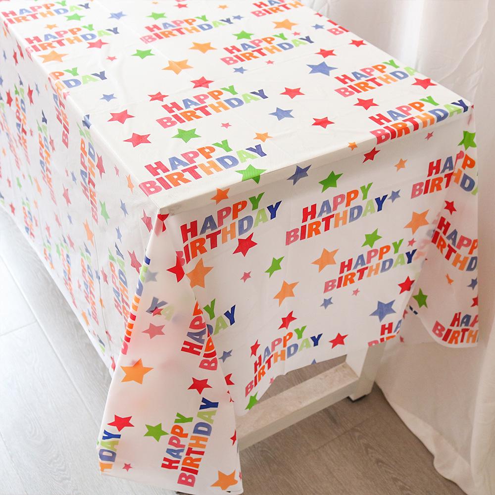 Birthday Balloons Polka Dot Disposable Tablecloth - Cute Party Decor (54x108 )