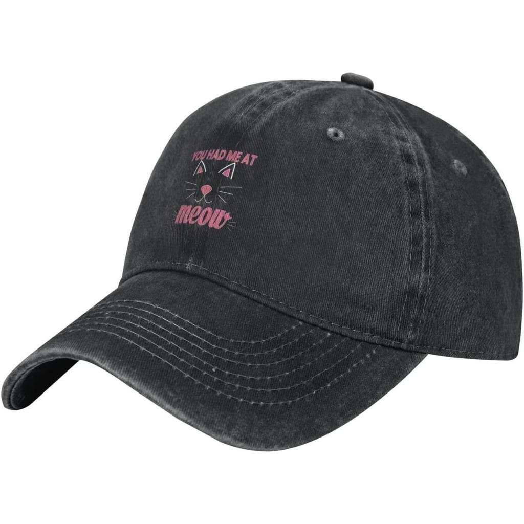Meow Cat Baseball Cap Washed Cotton Adjustable Dad Hat for Unisex Casual Sports