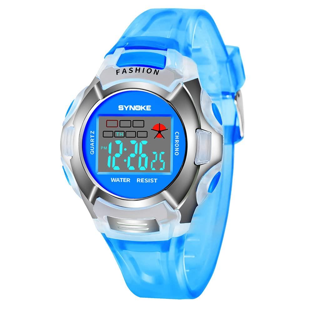 Digital Watch for Student Electronic LED Night Alarm Date and Day Hour Color Timer Popular Gift for School Entrance Day Girls, Kids, Girls, Watch,