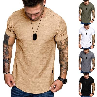 Men's Summer Solid Crew Neck Top Fashion Casual Short Sleeve T-Shirt