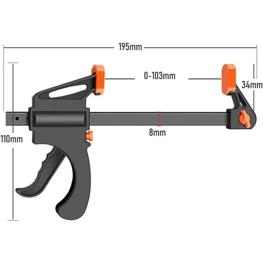 1Pcs Fixed Quick Clamp Ratchet Release DIY Hand Tool 4 6 8 10 Inch Stick Small Parts Extrusion Kit for Woodworking