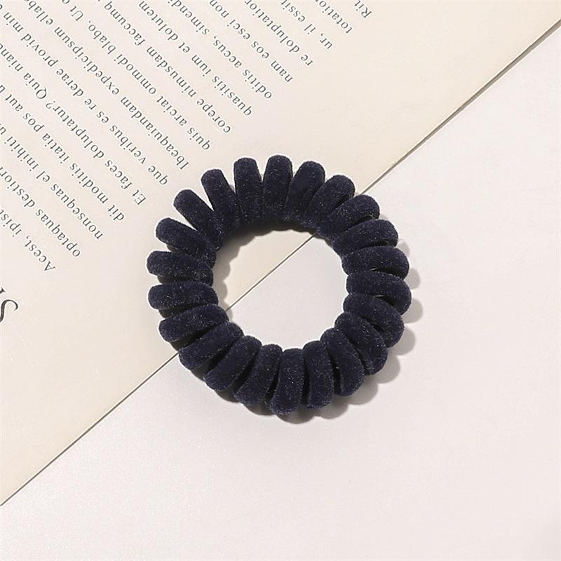 3pcs/lot Elastic Hair Band Women Hair Rubber Band Spiral Flocking Hair Tie High Elasticity Telephone Wire Hair Accessories New