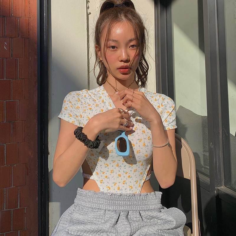 Summer Floral Sexy Jumpsuit - Korean Slim Fit, Crotch-Matched Design