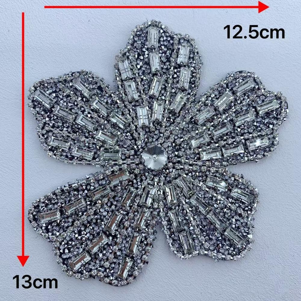 Rhinestone Flower Patches DIY Decorative Patches New Beaded Patches  Clothes Accessories