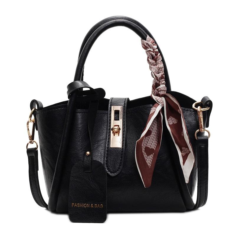 Fashion silk scarf portable vegetable basket bag retro bag women's new versatile messenger commuter shoulder messenger bag