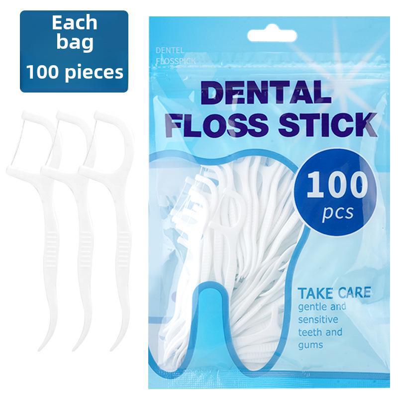 50-Piece Disposable Polymer Dental Floss Sticks Toothpick Box
