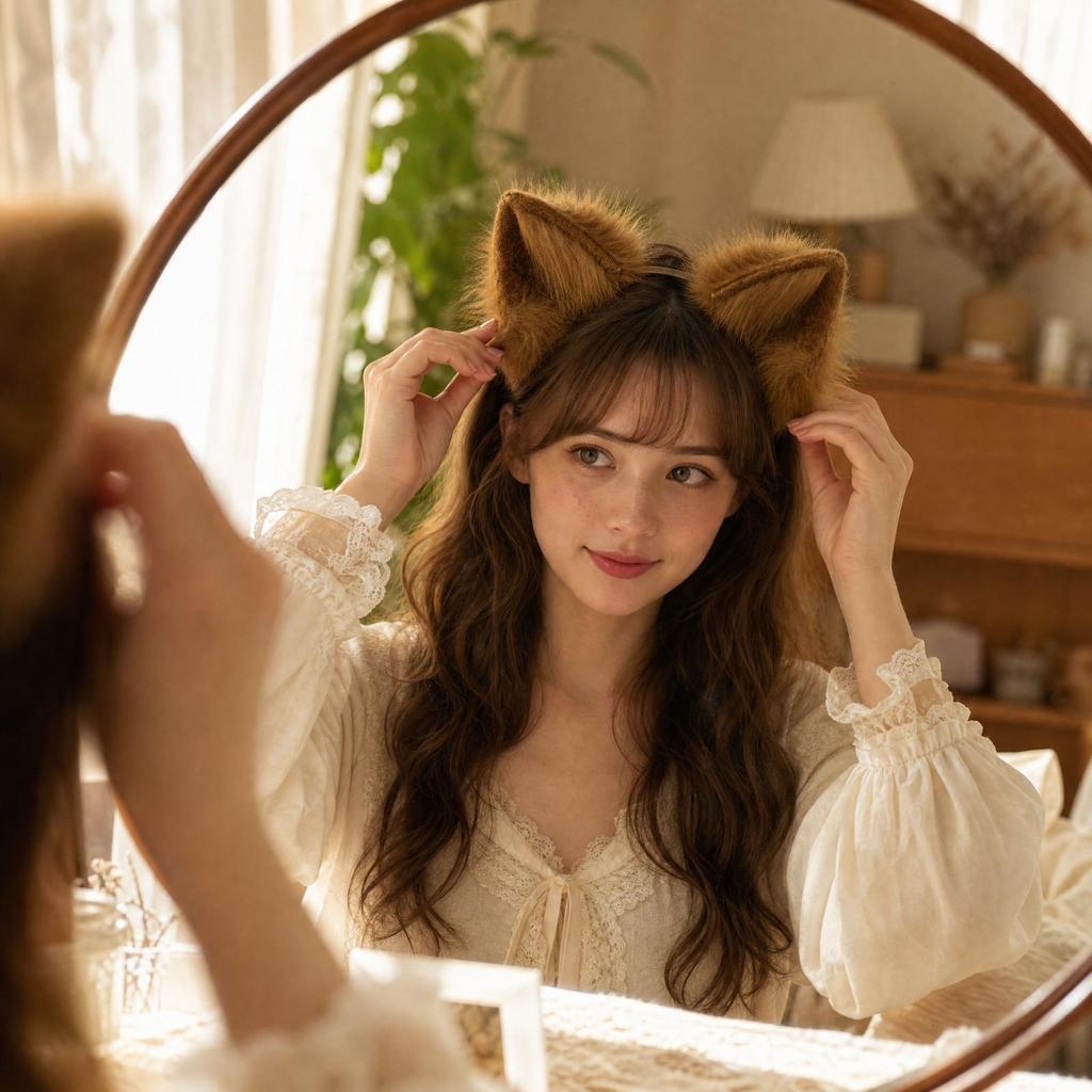 Faux Animal Ears Headband Soft Hair Accessory Fashionable for Themed Events