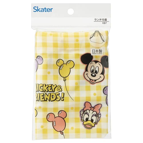 Skater Children's Lunch Box Drawstring Bag with Gusset Kids Made in Japan Disney Mickey & Friends Balloon KB7