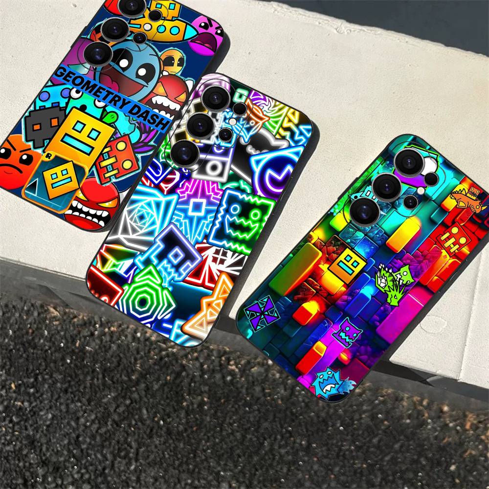 Game Geometry Dash Phone Case For Samsung S 24 Fe 25 Ultra Plus 20 Lite 21 30 22 23 24 22 Ultra 5G Fundas