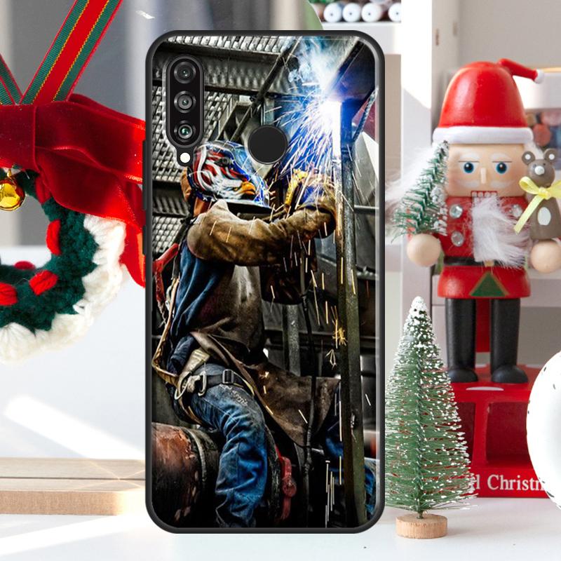 Welder Welding Hot Metal Worker For Huawei Nova 12i 11i 8i 12s Y73 Y72 Y61 Y91 Y90 Y70 Y60 9 10 SE P60 Pro P30 P40 Lite Case